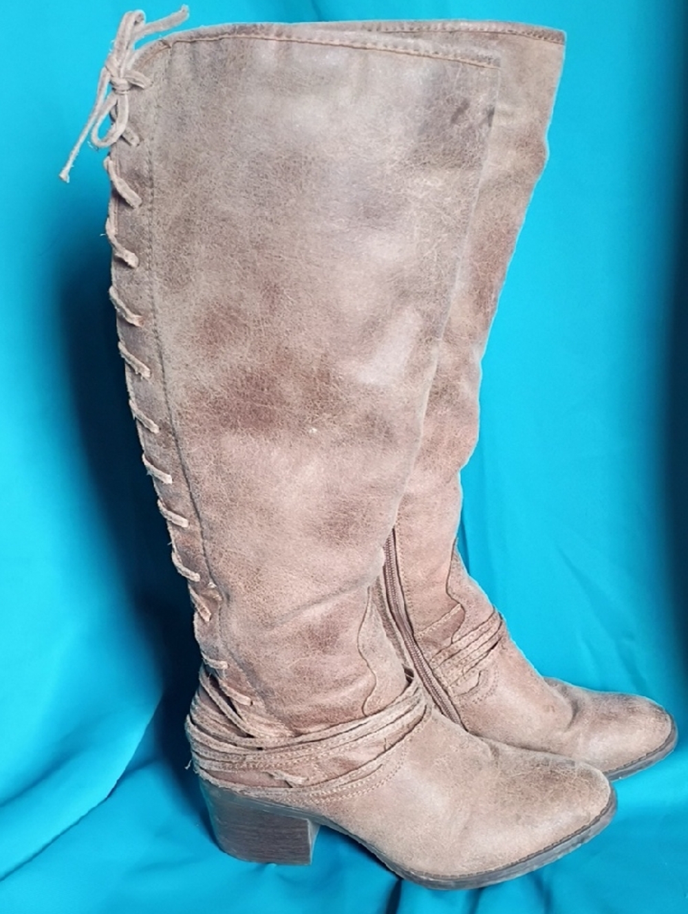 🎆Over-the-Knee Suede Lace-Up Boots in Taupe